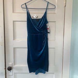 Blue velvet dress